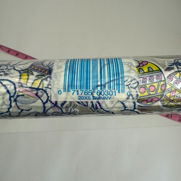Vtg Roll of Transparent Designer Series Gift‎ Wrap Easter Bunny Rabbit Cute READ - Picture 8 of 10